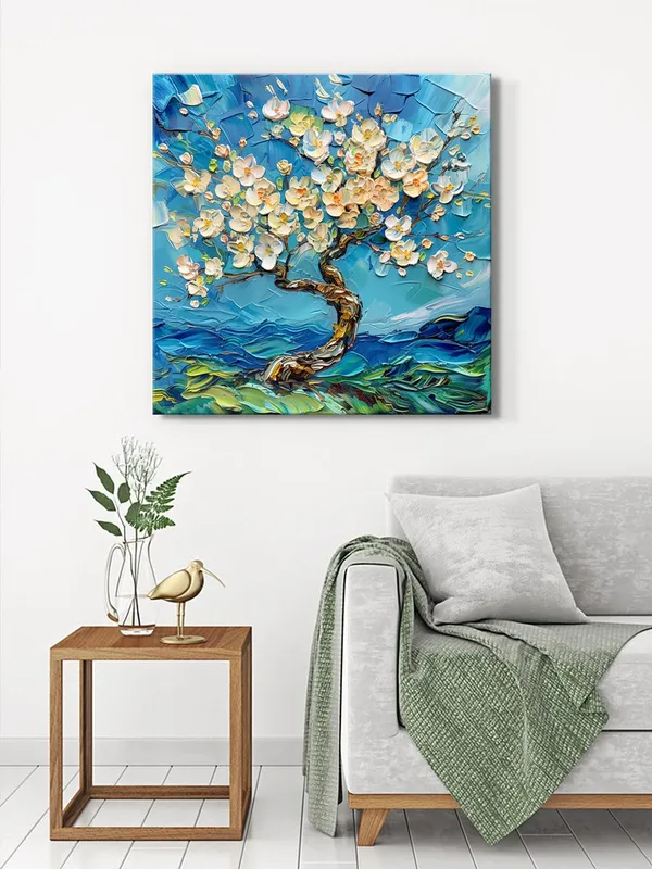 Blossoming_Cherry_Tree_Canvas-Wrapped_Painting_36X36_-_Springtime_Floral_Art_for_Bedroom(FLP36X360458)