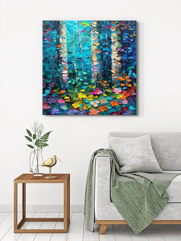 Birch_Forest_Canvas-Wrapped_Painting,_36X36_-_Lively_Abstract_Nature_Art_for_Home_or_Office(FLP36X360399)