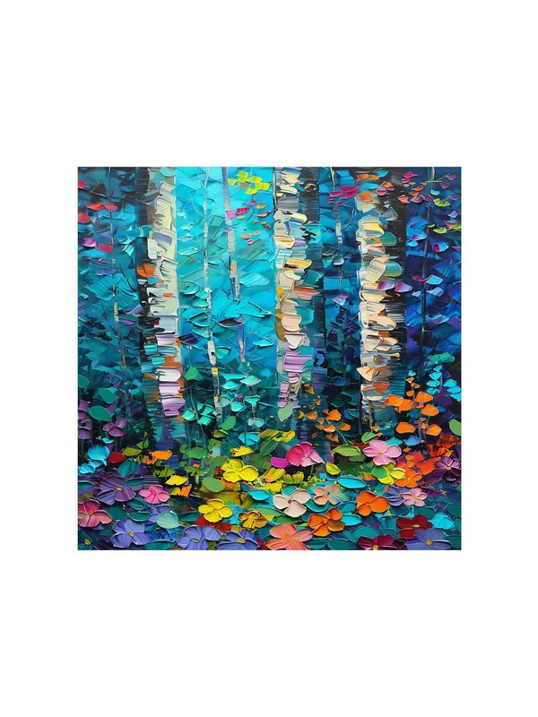 Birch_Forest_Canvas-Wrapped_Painting,_36X36_-_Lively_Abstract_Nature_Art_for_Home_or_Office(FLP36X360399)