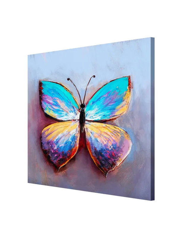 Abstract_Butterfly_Canvas-Wrapped_Painting_24X24_-_Multicolor_Wings_on_Canvas