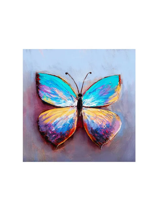 Abstract_Butterfly_Canvas-Wrapped_Painting_24X24_-_Multicolor_Wings_on_Canvas