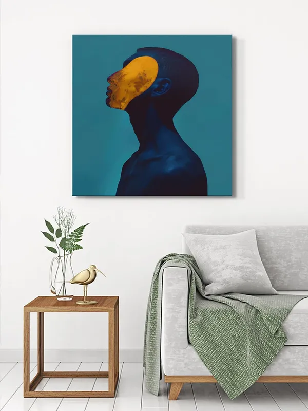 Minimalist_Yellow_Mask_Portrait_Canvas-Wrapped_Painting_-_Size_36X36_-_Modern_Expression(FLP36X360363)