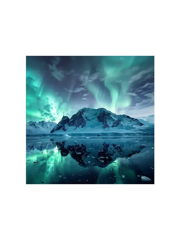 Serene_Glow_Canvas-Wrapped_Painting_36X36_-_Arctic_Landscape_with_Aurora_Borealis(FLP36X360340)