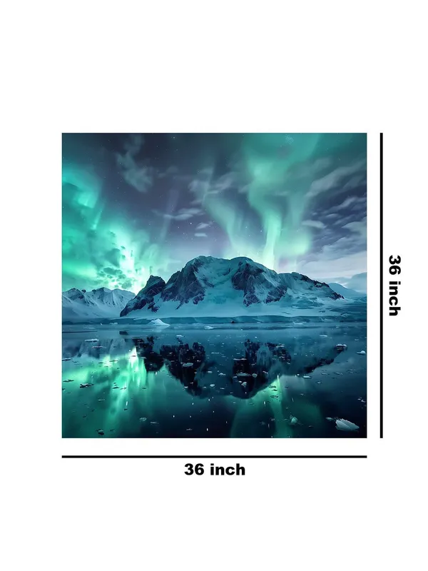Serene_Glow_Canvas-Wrapped_Painting_36X36_-_Arctic_Landscape_with_Aurora_Borealis(FLP36X360340)