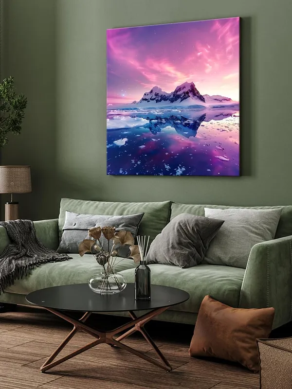 Enchanting_Twilight_Canvas-Wrapped_Painting_36X36_-_Aurora_Sky_Reflection_Art(FLP36X360338)