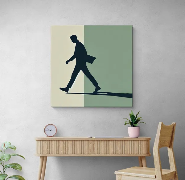 Walking_Silhouette_Canvas-Wrapped_Painting_|_Contemporary_Art_for_Office,_Study,_and_Modern_Interiors_36X36_Inches(FLP36X360508)