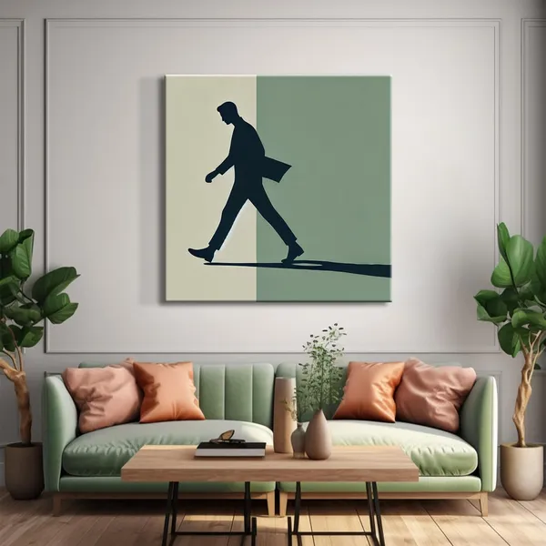 Walking_Silhouette_Canvas-Wrapped_Painting_|_Contemporary_Art_for_Office,_Study,_and_Modern_Interiors_36X36_Inches(FLP36X360508)