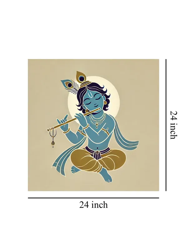 Canvas_Wrapped_Painting_of_Baby_Krishna_Playing_Flute_-_Charming_Art_for_Spiritual_Homes_-_24X24_Inches(FLP24X240564)