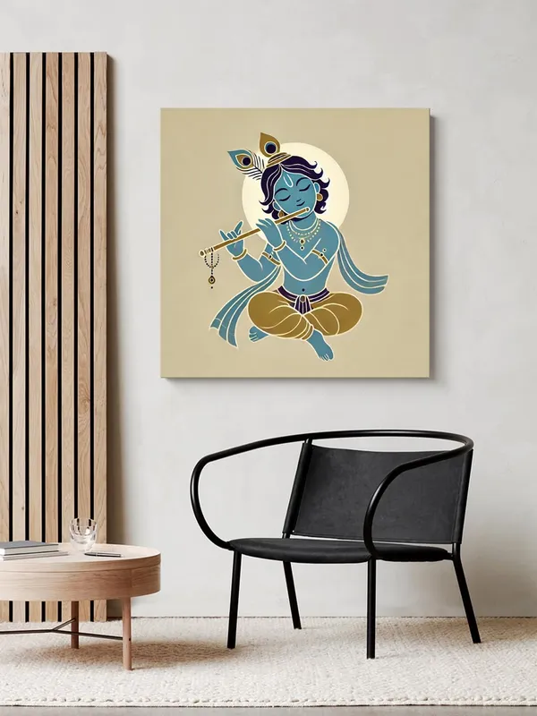Canvas_Wrapped_Painting_of_Baby_Krishna_Playing_Flute_-_Charming_Art_for_Spiritual_Homes_-_24X24_Inches(FLP24X240564)