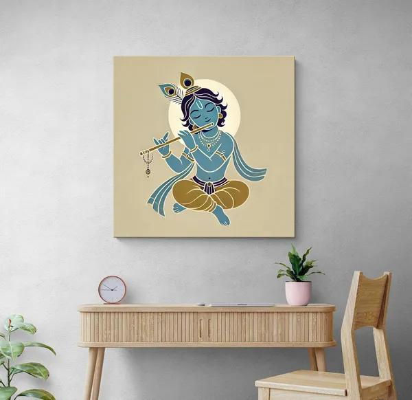Canvas_Wrapped_Painting_of_Baby_Krishna_Playing_Flute_-_Charming_Art_for_Spiritual_Homes_-_24X24_Inches(FLP24X240564)