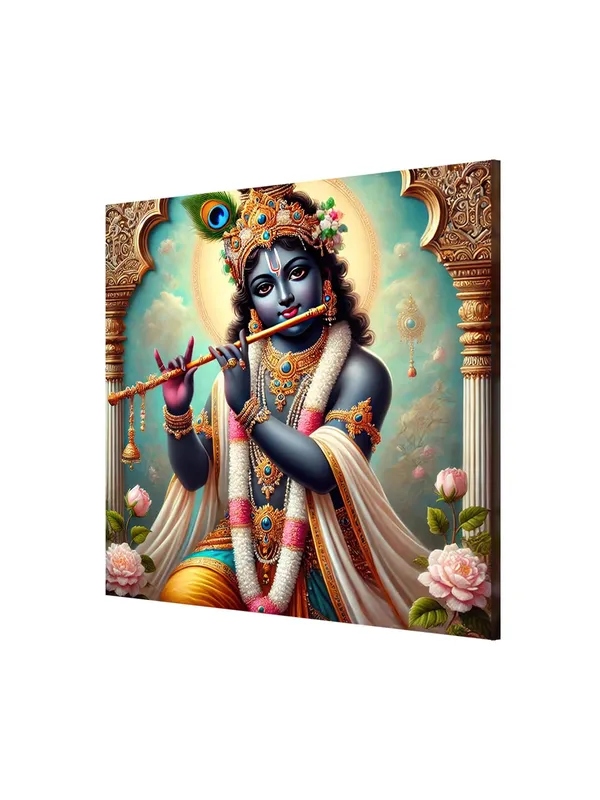 Krishna_with_Flute_Canvas_Painting_-_Divine_Art_for_Home_and_Meditation_Spaces_24X24_Inches_(FLP24X240538)