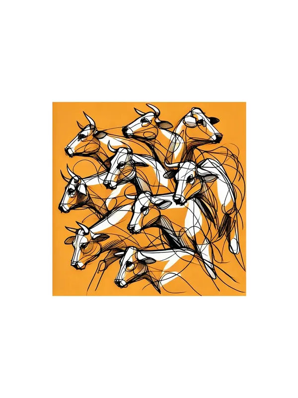 Canvas_Wrapped_Painting_of_Running_Bulls_-_Dynamic_Art_for_Bold_Living_Rooms_-_36X36_Inches(FLP36X360556)
