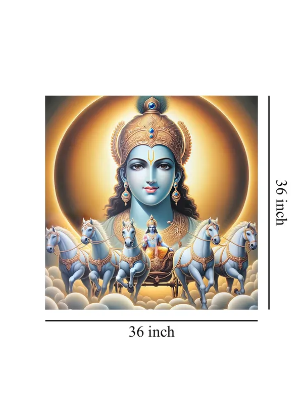 Radiant_Sun_God_on_Chariot_Canvas-Wrapped_Painting,_�_Spiritual_Art_for_Meditation_36X36_Inches_(FLP36X360521)