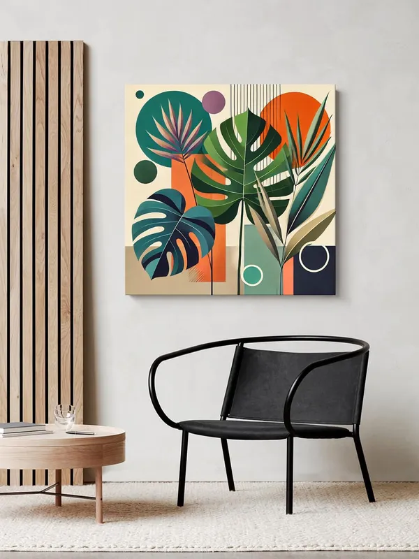 Canvas_Wrapped_Geometric_Botanical_Painting_-_Vibrant_Decor_for_Contemporary_Interiors_-_24X24_Inches(FLP24X240563)
