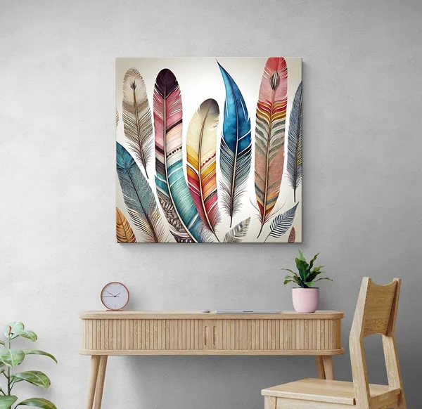 Colorful_Feathers_Canvas-Wrapped_Painting_|_Vibrant_Boho_Wall_Art_for_Living_Room,_Bedroom,_Office_D�cor_36X36_Inches_(FLP36X360501)