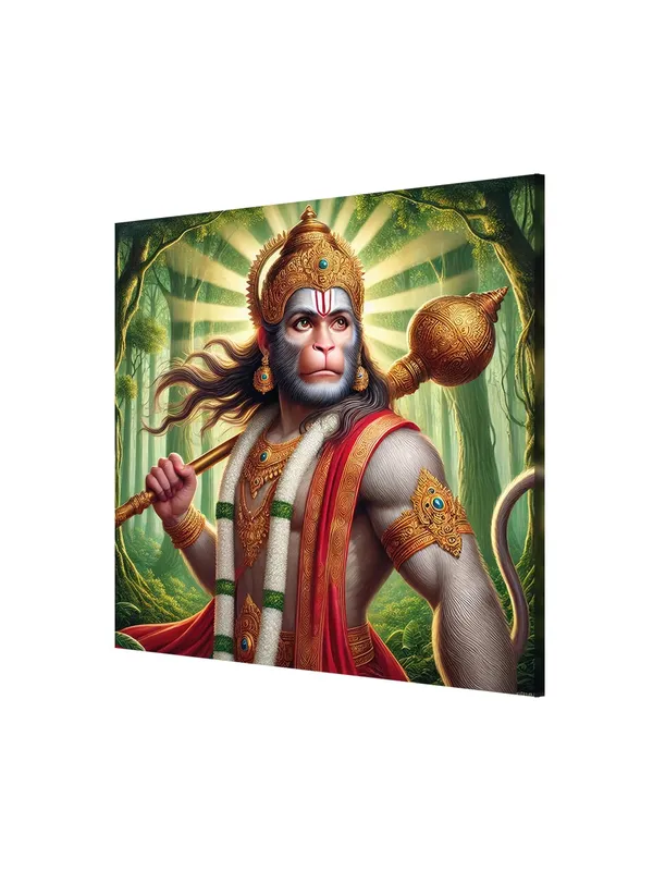 Canvas_Wrapped_Painting_of_Hanuman_in_Forest_-_Divine_Art_for_Yoga_Studios_and_Spiritual_Spaces_-24x24_Inches(FLP24X240515)