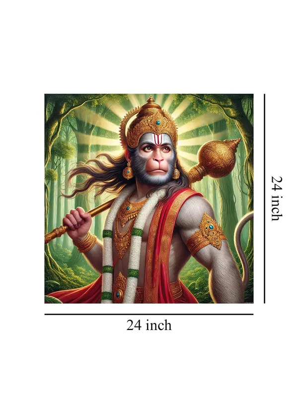 Canvas_Wrapped_Painting_of_Hanuman_in_Forest_-_Divine_Art_for_Yoga_Studios_and_Spiritual_Spaces_-24x24_Inches(FLP24X240515)