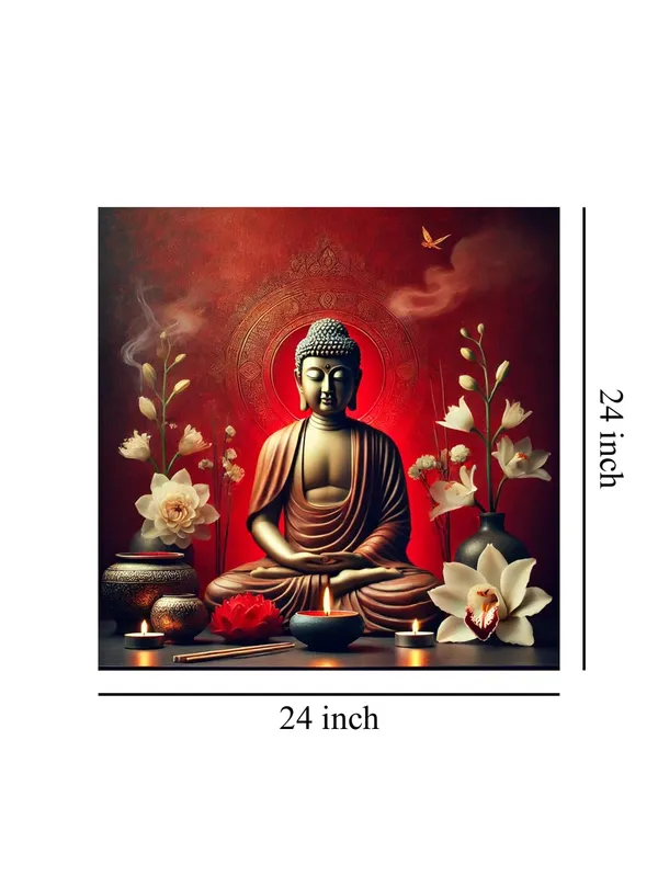 Canvas_Wrapped_Painting_of_Buddha_with_Candlelight_-_Peaceful_Decor_for_Zen_Ambiance_-_24X24_Inches(FLP24X240554)