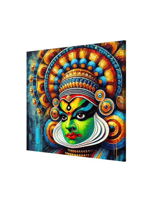 Bold_Kathakali_Portrait_Canvas-Wrapped_Painting_|_Bright_Cultural_Art_for_Homes,_Studios,_and_Theatres_36X36_Inches_(FLP36X360510)