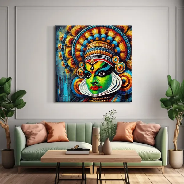 Bold_Kathakali_Portrait_Canvas-Wrapped_Painting_|_Bright_Cultural_Art_for_Homes,_Studios,_and_Theatres_36X36_Inches_(FLP36X360510)