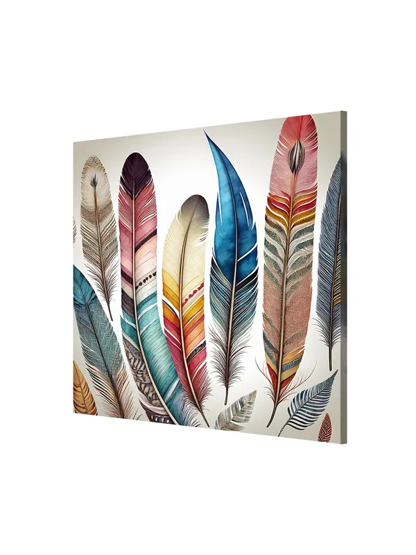 Colorful_Feathers_Canvas-Wrapped_Painting_|_Vibrant_Boho_Wall_Art_for_Living_Room,_Bedroom,_Office_Décor_24X24_Inches_(FLP24X240501)