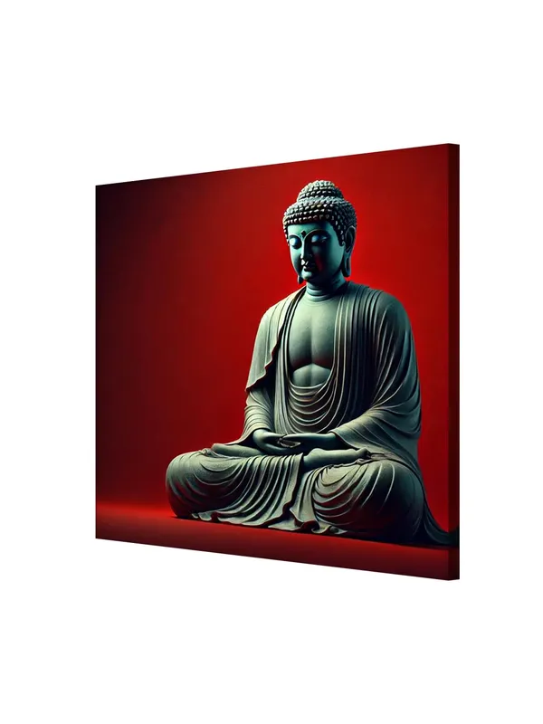 Canvas_Wrapped_Painting_of_Buddha_in_Red_Aura_-_Spiritual_Art_for_Modern_D�cor_-_36X36_Inches(FLP36X360558)