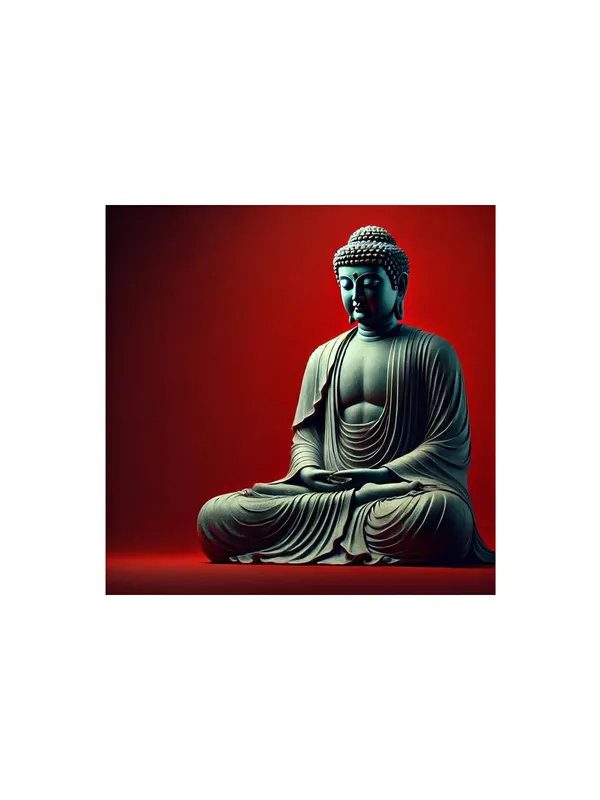 Canvas_Wrapped_Painting_of_Buddha_in_Red_Aura_-_Spiritual_Art_for_Modern_D�cor_-_36X36_Inches(FLP36X360558)