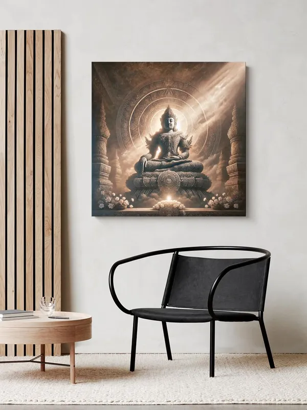 Canvas_Wrapped_Painting_of_Buddha_in_Temple_Glow_-_Tranquil_Spiritual_Decor_for_Home_-_36X36_Inches(FLP36X360552)