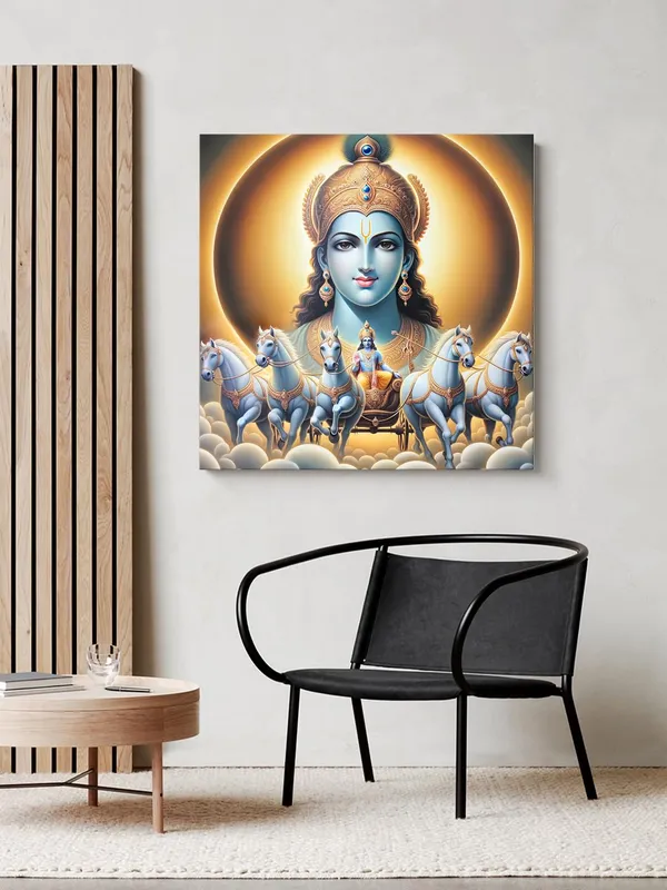 Radiant_Sun_God_on_Chariot_Canvas-Wrapped_Painting,_–_Spiritual_Art_for_Meditation_24X24_Inches_(FLP24X240521)