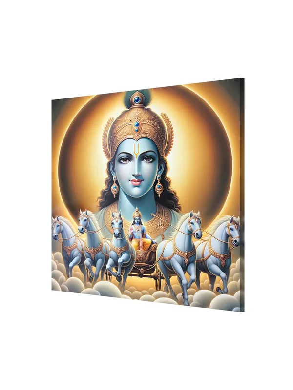Radiant_Sun_God_on_Chariot_Canvas-Wrapped_Painting,_–_Spiritual_Art_for_Meditation_24X24_Inches_(FLP24X240521)