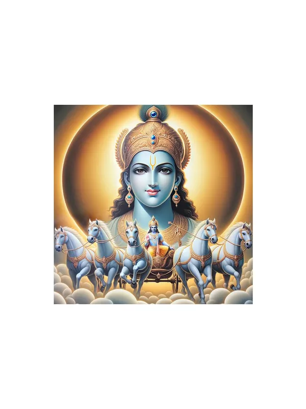 Radiant_Sun_God_on_Chariot_Canvas-Wrapped_Painting,_–_Spiritual_Art_for_Meditation_24X24_Inches_(FLP24X240521)