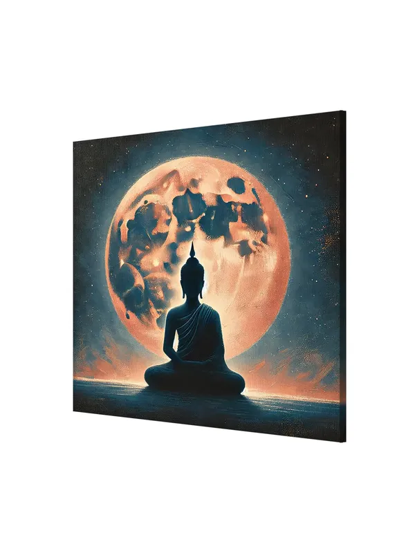 Buddha_Silhouette_against_Moonlight_Canvas-Wrapped_Painting,_–_Zen_Wall_Art_24X24_Inches_(FLP24X240524)
