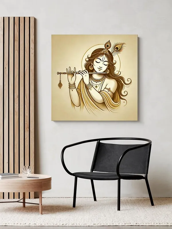 Canvas_Wrapped_Painting_of_Krishna_Playing_Flute_-_Elegant_Spiritual_Art_for_Any_Room_-_36X36_Inches(FLP36X360550)