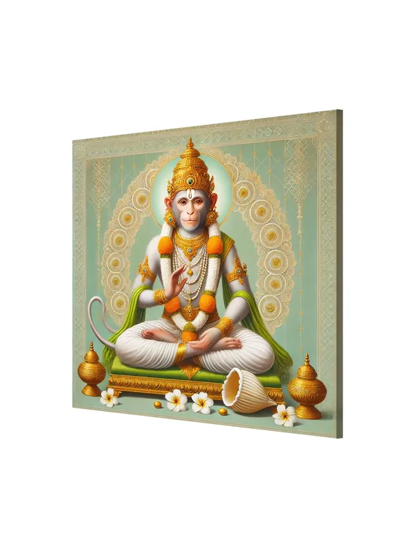 Blessed_Hanuman_Canvas-Wrapped_Painting,_–_Sacred_Indian_Art_for_Devotion_24X24_Inches_(FLP24X240528)