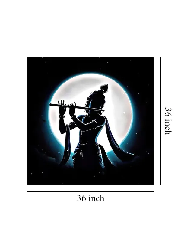 Canvas_Wrapped_Painting_of_Krishna_in_Silhouette_-_Mystical_Wall_Art_for_Meditation_Room_-_36X36_Inches(FLP36X360543)