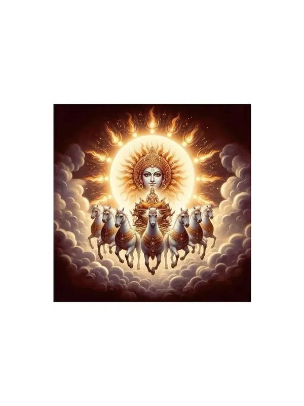 Canvas_Wrapped_Painting_of_Sun_God_Surya_with_Horses_-_Vedic_Art_for_Modern_Décor_-_24X24_Inches(FLP24X240544)