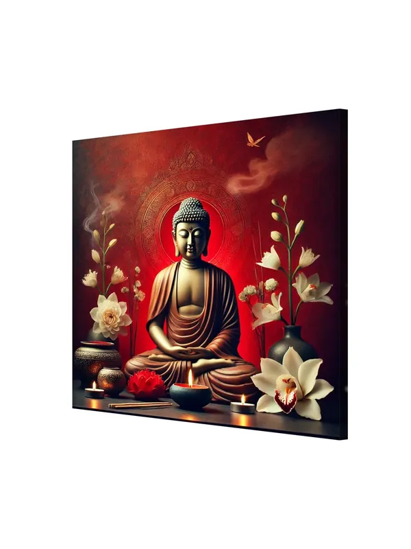 Canvas_Wrapped_Painting_of_Buddha_with_Candlelight_-_Peaceful_Decor_for_Zen_Ambiance_-_36X36_Inches(FLP36X360554)