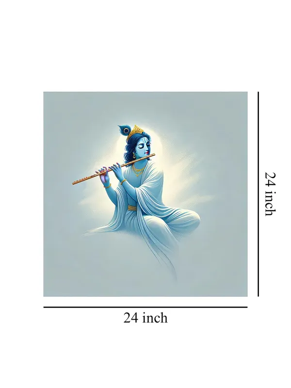 Minimalist_Krishna_Playing_Flute_Canvas-Wrapped_Painting,_–_Spiritual_Home_Accent_24X24_Inches_(FLP24X240523)