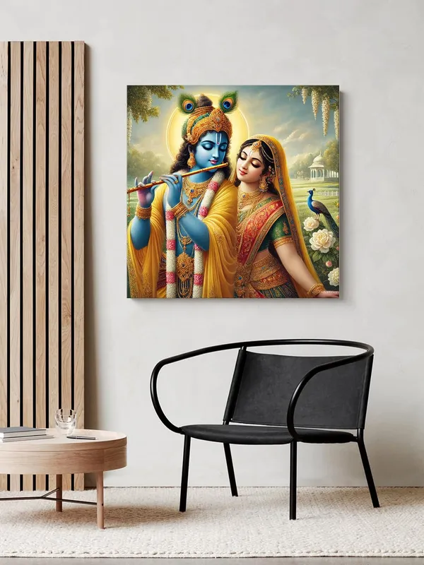 Canvas_Wrapped_Painting_of_Krishna_Playing_Flute_in_Serene_Landscape_-_Divine_Wall_Art_for_Living_Room_-36X36_Inches(FLP36X360512)
