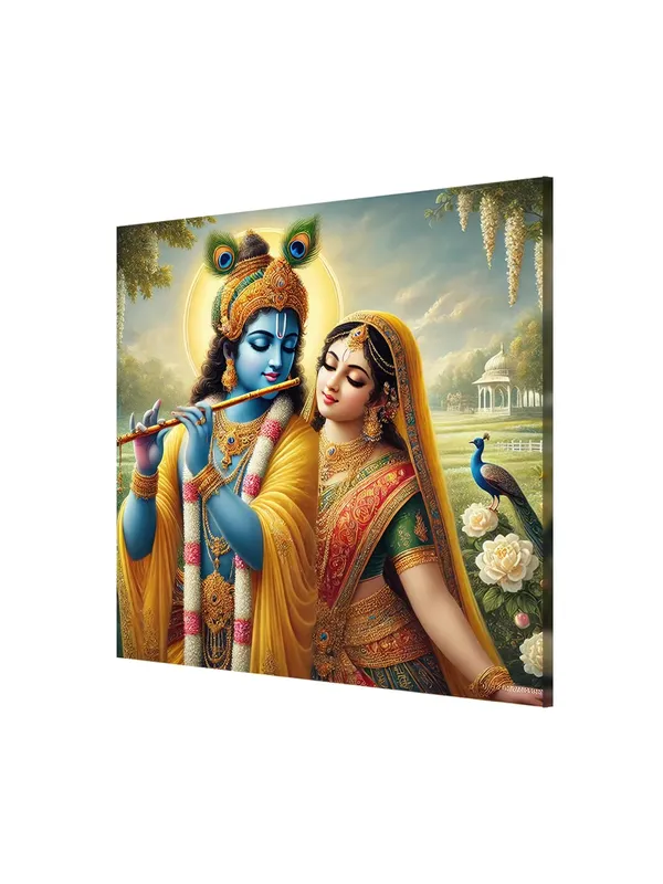 Canvas_Wrapped_Painting_of_Krishna_Playing_Flute_in_Serene_Landscape_-_Divine_Wall_Art_for_Living_Room_-36X36_Inches(FLP36X360512)
