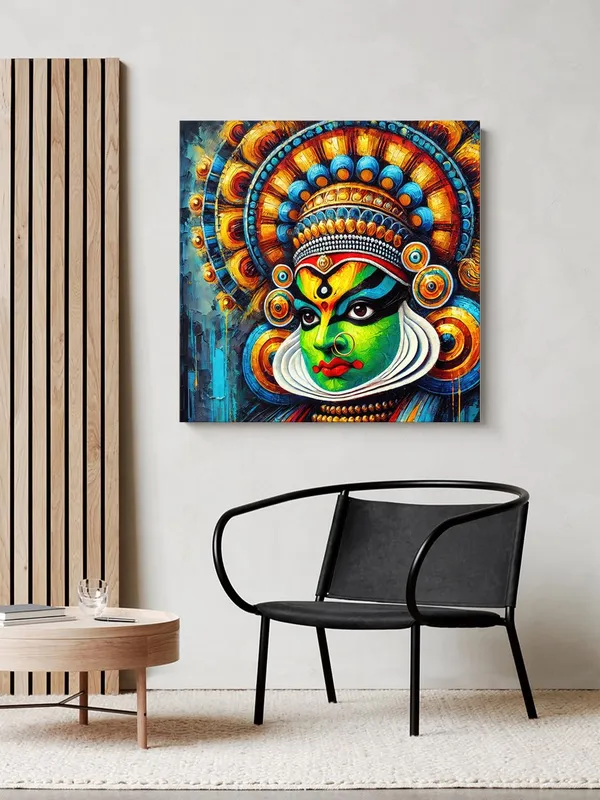 Bold_Kathakali_Portrait_Canvas-Wrapped_Painting_|_Bright_Cultural_Art_for_Homes,_Studios,_and_Theatres_24X24_Inches_(FLP24X240510)