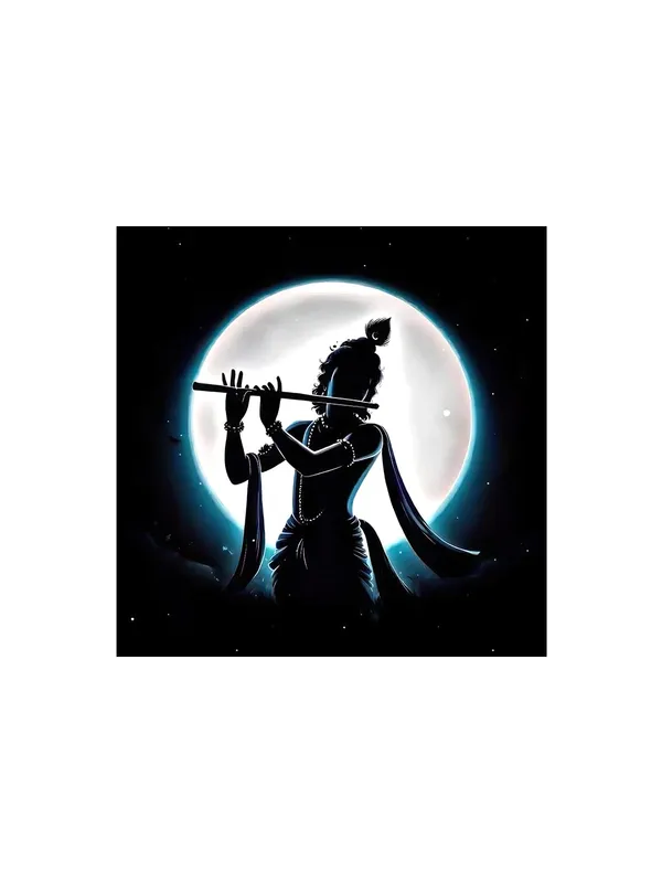 Canvas_Wrapped_Painting_of_Krishna_in_Silhouette_-_Mystical_Wall_Art_for_Meditation_Room_-_24X24_Inches(FLP24X240543)