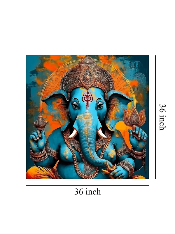 Vibrant_Ganesha_Canvas-Wrapped_Painting_|_Traditional_Hindu_Deity_Art_for_Home,_Temple,_and_Meditation_Space_36X36_Inches_(FLP36X360505)