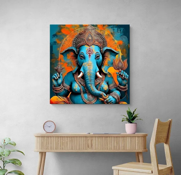 Vibrant_Ganesha_Canvas-Wrapped_Painting_|_Traditional_Hindu_Deity_Art_for_Home,_Temple,_and_Meditation_Space_36X36_Inches_(FLP36X360505)