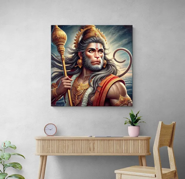 Canvas_Wrapped_Painting_of_Hanuman_in_Battlefield_-_Courageous_Art_for_Warrior_Spirit_Enthusiasts_-24x24_Inches(FLP24X240517)