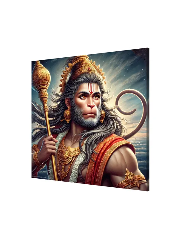 Canvas_Wrapped_Painting_of_Hanuman_in_Battlefield_-_Courageous_Art_for_Warrior_Spirit_Enthusiasts_-24x24_Inches(FLP24X240517)