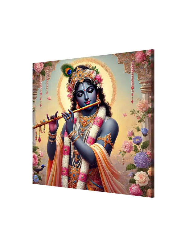 Romantic_Krishna_Canvas_Painting_with_Flowers_-_Elegant_Spiritual_Art_for_Living_Room_Decor_36X36_Inches_(FLP36X360537)