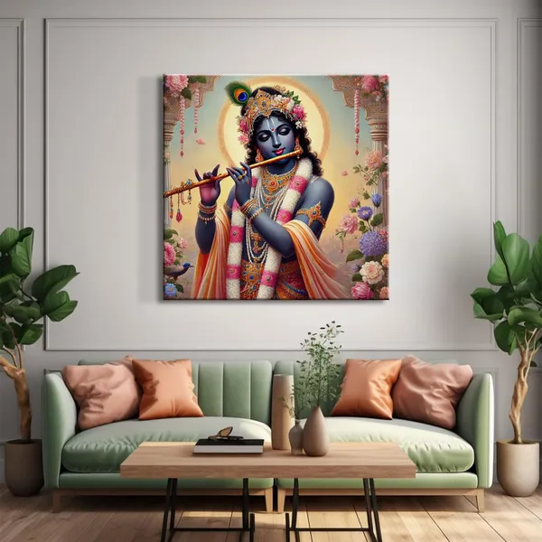 Romantic_Krishna_Canvas_Painting_with_Flowers_-_Elegant_Spiritual_Art_for_Living_Room_Decor_36X36_Inches_(FLP36X360537)