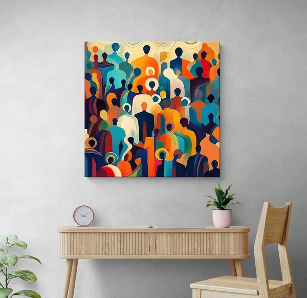 Diverse_Silhouettes_Canvas-Wrapped_Painting_|_Unique_Pop_Art_for_Living_Room,_Hallways,_and_Creative_Spaces_36X36_Inches(FLP36X360503)