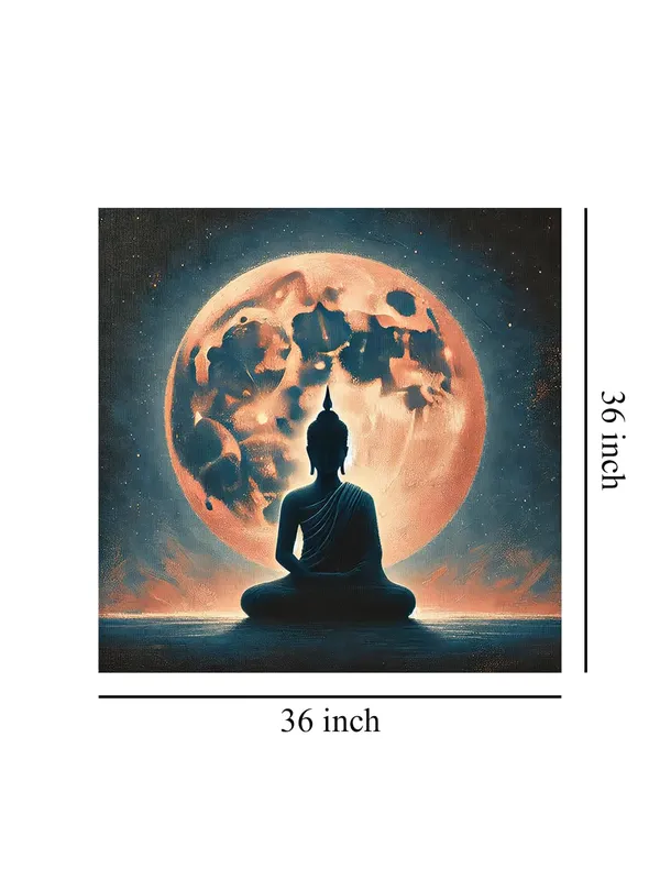 Buddha_Silhouette_against_Moonlight_Canvas-Wrapped_Painting,_�_Zen_Wall_Art_36X36_Inches_(FLP36X360524)